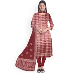Farooq Dyeing Chevron Printed Pure Cotton Unstitched Dress Material-picture-40