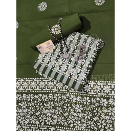 Farooq Dyeing Floral Batik Dyed Pure Cotton Unstitched Dress Material-picture-17