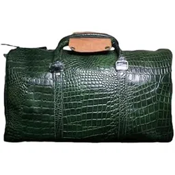 fas amaris Premium Leather Travel Duffle Bag for Men & Women | Gym Luggage Bag | Spacious Weekender Bag with Adjustable Strap & 1 Compartment (Forest Green)-picture-25