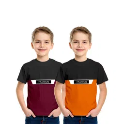 Fasha Boys Set of 2 Cotton Striped Tshirts-picture-22
