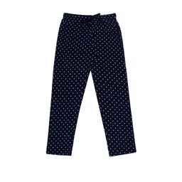 Fasha Girls Navy Blue Polka Dots Cotton Slim-Fit Ankle-Length Track Pant-picture-33