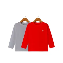 Fasha Pack of 2 Kids Unisex Cotton Full Sleeve Solid T-Shirt-picture-47