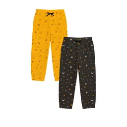 Fasha Unisex Kids Pack Of 2 Printed Mid-Rise Cotton Drawstring Night Pyjamas-picture-56