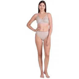 fashcura with tag line "fashion comfort care" Women's Non-Wired, Non-Padded Bra and Panty Set, Grey, Lace Detail, Comfortable Everyday Lingerie-picture-26