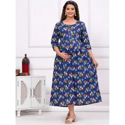 FASHDHUN Women Floral Printed Maternity Cotton Anarkali Kurta-picture-30