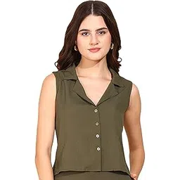 fashfun clothing Fashfun Women's Brown Texture Solid Waist-Coat image 1