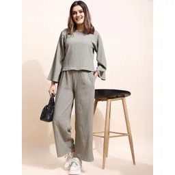 Fashfun Self Design Round Neck Tunic & Trousers Co-Ords-picture-25