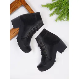 FASHIMO Women Black Solid High Top Regular Boots-picture-15