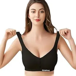 fashiol Women's Seamless Lightly Removable Padded Graphic Floral Printed Beautiful Back with 4 Button Open Nursing/Breastfeeding/Maternity Bra-picture-27