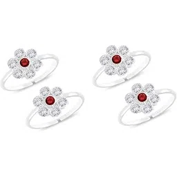 fashion accessories Toe Ring Artificial Sterling Silver Red Stone Abstract Pattern Design Toe Ring Adjustable Jewelry for Women. Set of 2 Pairs Toerings. (022-2PAIRS)-picture-44