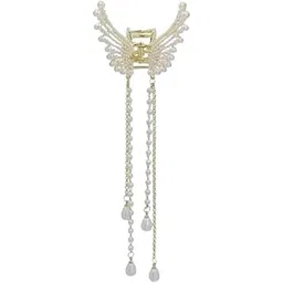 fashion alley Women's Hair Clip, Girls' Stone Accessory - Wedding Claw, Butterfly Hair Clip, Hair Clutcher Metal Pearl Clip (1 Pc) - Fashionable Bridal Hair Accessories for Women Girls-picture-11