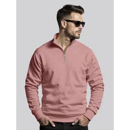 Fashion And Youth Men Half Zipper Ribbed Sweatshirt-picture-21