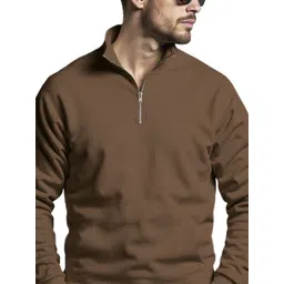 Fashion And Youth Men High Neck Zip Detail Sweatshirt image 3