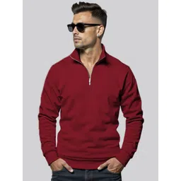 Fashion And Youth Men Mock Collar Cotton Pullover Sweatshirt-picture-22