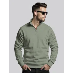 Fashion And Youth Men Solid Half Zipper Long Sleeves Sweatshirt-picture-49