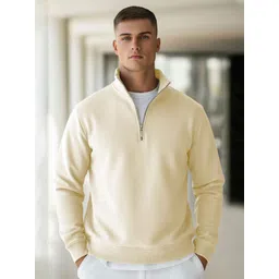 Fashion And Youth Men Solid Half Zipper Sweatshirt-picture-24