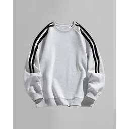 fashion and youth Men Striped Regular Fit Round-Neck Sweatshirt-picture-36