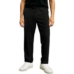 fashion booms Men's Relaxed Casual MN Black Rib Pant XXL-picture-22
