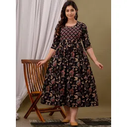 FASHION CLOUD Women Floral Printed Gotta Patti Pure Cotton Maternity Kurti-picture-27