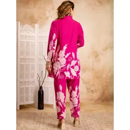 FASHION CLOUD Women Pink Floral Printed Co-Ord Set image 3