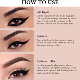 fashion colour 2 IN 1 WATERPROOF GEL KAJAL 24HRS LASTING DRAMA image 4