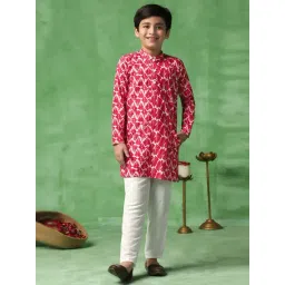 Fashion Dream Boys Maroon Printed Kurta and Pyjama-picture-44