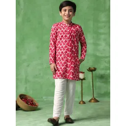 FASHION DREAM Boys Printed Regular Kurta with Pyjamas-image-34