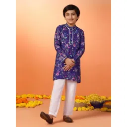 Fashion Dream Boys Purple Floral Kurta and Pyjama-picture-26