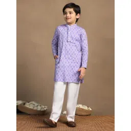 Fashion Dream Boys Purple Printed Kurta and Pyjama-image-41
