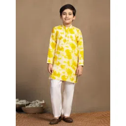 Fashion Dream Boys Yellow Printed Kurta and Pyjama-picture-26