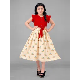 FASHION DREAM Floral Print Flutter Sleeve Crepe Fit & Flare Midi Dress-picture-17