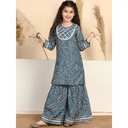 FASHION DREAM Girls Bandhani Printed Regular Kurta with Sharara-picture-15