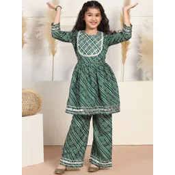 FASHION DREAM Girls Bandhani Printed Regular Kurta with Trousers-picture-31
