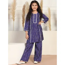 FASHION DREAM Girls Bandhani Printed Regular Kurta with Trousers-picture-32