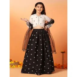 FASHION DREAM Girls Embellished Sequinned Ready to Wear Lehenga & Blouse With Dupatta-picture-14