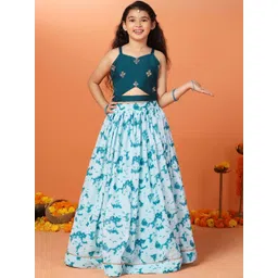 FASHION DREAM Girls Embellished Sequinned Ready to Wear Lehenga & image 2