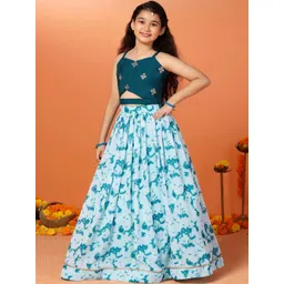 FASHION DREAM Girls Embellished Sequinned Ready to Wear Lehenga & image 5