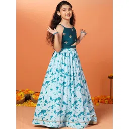 FASHION DREAM Girls Embellished Sequinned Ready to Wear Lehenga & image 3