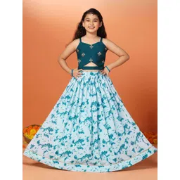 FASHION DREAM Girls Embellished Sequinned Ready to Wear Lehenga & image 1