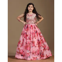 FASHION DREAM Girls Embroidered Sequinned Ready to Wear Lehenga &-picture-16