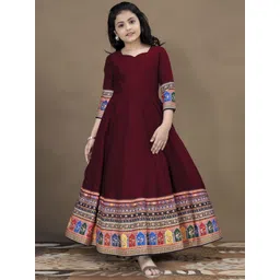 FASHION DREAM Girls Ethnic Motifs Printed Flared Maxi Ethnic Dresses-picture-16