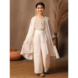 FASHION DREAM Girls Floral Embellished Sweetheart Neck Straight Top With Palazzo-picture-24