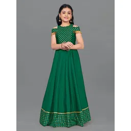 FASHION DREAM Girls Floral Foil Printed Ethnic Dress-picture-28