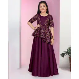 fashion dream Girls Floral Print Gown Dress-picture-25