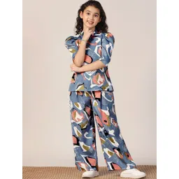 FASHION DREAM Girls Printed Round Neck Top with Trousers-picture-28