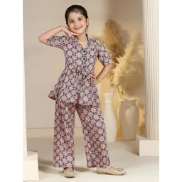 FASHION DREAM Girls Printed Shirt Collar Tunic With Trousers-picture-25