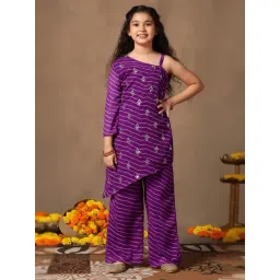 Fashion Dream Girls Purple Embellished Kurta and Palazzo-picture-11