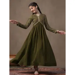 Fashion Dream Kids Mehndi Printed Fit & Flare Dress-picture-39