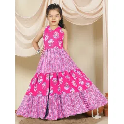 Fashion Dream Kids Pink Floral Fit & Flare Dress-picture-12