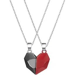 fashion frill Trendy Silver Plated Neck Chain Hug Pendant Heart Necklace For Men Women Girls Boys Valentine Gift For His Her Couple Pendants-picture-14